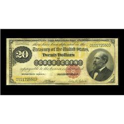 Fr. 1178 $20 1882 Gold Certificate Very Good-Fine. This 