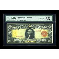 Fr. 1180 $20 1905 Gold Certificate PMG Gem Uncirculated 