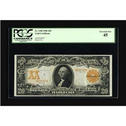 Fr. 1185 $20 1906 Gold Certificate PCGS Extremely Fine 