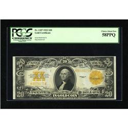 Fr. 1187 $20 1922 Gold Certificate PCGS Choice About Ne 