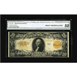 Fr. 1187 $20 1922 Gold Certificate CGA About Uncirculat 