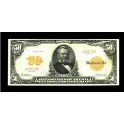 Fr. 1198 $50 1913 Gold Certificate Very Fine+. This 