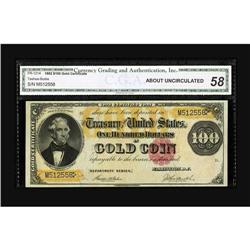Fr. 1214 $100 1882 Gold Certificate CGA About Uncircula 