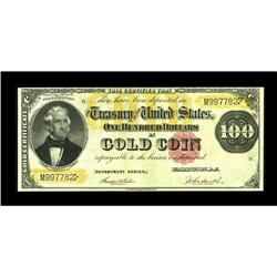 Fr. 1214 $100 1882 Gold Certificate Fine-Very Fine. The 
