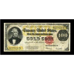 Fr. 1215 $100 1922 Gold Certificate Very Fine. Well mar 