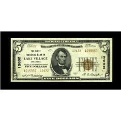 Lake Village, AR - $5 1929 Ty. 2 The First NB Ch. # 136 