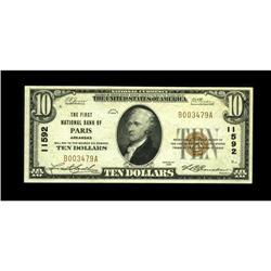 Paris, AR - $10 1929 Ty. 1 The First NB Ch. # 11592Whil 