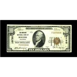 Rogers, AR - $10 1929 Ty. 1 The American NB Ch. # 10750 