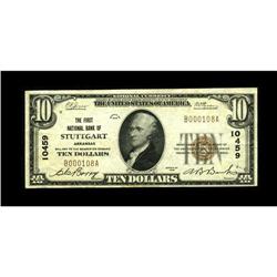 Stuttgart, AR - $10 1929 Ty. 1 The First NB Ch. # 10459 