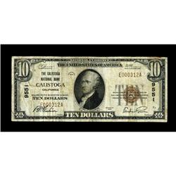 Calistoga, CA - $10 1929 Ty. 1 The Calistoga NB Ch. # 9 