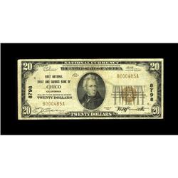Chico, CA - $20 1929 Ty. 1 First National & Trust Savin 