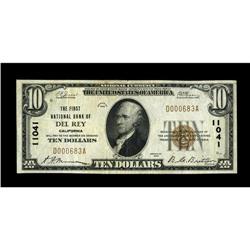 Del Rey, CA - $10 1929 Ty. 1 The First NB Ch. # 11041Th 