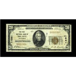 Del Rey, CA - $20 1929 Ty. 1 The First NB Ch. # 11041Th 