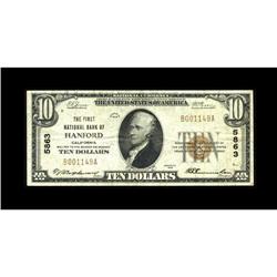 Hanford, CA - $10 1929 Ty. 1 The First NB Ch. # 5863An 