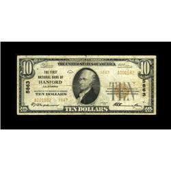 Hanford, CA - $10 1929 Ty. 2 The First NB Ch. # 5863One 