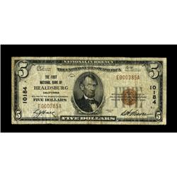 Healdsburg, CA - $5 1929 Ty. 1 The First NB Ch. # 10184 