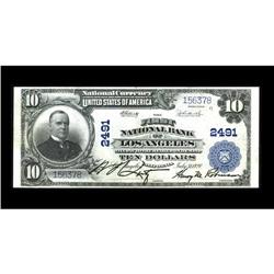 Los Angeles, CA - $10 1902 Plain Back Fr. 633 The First 