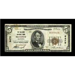 McCloud, CA - $5 1929 Ty. 1 The McCloud NB Ch. # 9479Wh 