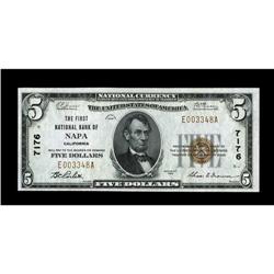 Napa, CA - $5 1929 Ty. 1 The First NB Ch. # 7176This is 