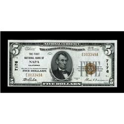 Napa, CA - $5 1929 Ty. 1 The First NB Ch. # 7176This pi 