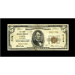 Napa, CA - $5 1929 Ty. 1 The First NB Ch. # 7176A Very 