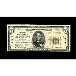 Orange Cove, CA - $5 1929 Ty. 2 The First NB Ch. # 1161 