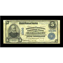 Redding, CA - $5 1902 Plain Back Fr. 602 The Northern C 