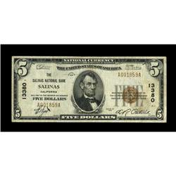 Salinas, CA - $5 1929 Ty. 1 The Salinas NB Ch. # 13380A 