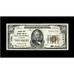 San Francisco, CA - $50 1929 Ty. 1 Crocker First NB Ch. 