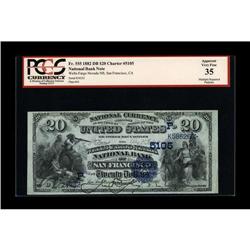 San Francisco, CA - $20 1882 Date Back Fr. 555 Wells-Fa 