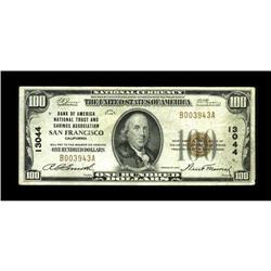 San Francisco, CA - $100 1929 Ty. 1 Bank of America Nat 