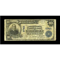 Santa Cruz, CA - $10 1902 Plain Back Fr. 627 Santa Cruz 