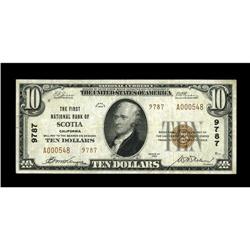 Scotia, CA - $10 1929 Ty. 2 The First NB Ch. # 9787A ni 