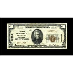 Ventura, CA - $20 1929 Ty. 1 The Union NB Ch. # 12996A 