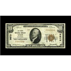 Weed, CA - $10 1929 Ty. 1 The First NB Ch. # 9873A Ver 