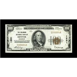 Denver, CO - $100 1929 Ty. 1 The Colorado NB Ch. # 1651 