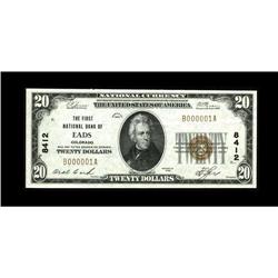 Eads, CO - $20 1929 Ty. 1 The First NB Ch. # 8412An att 