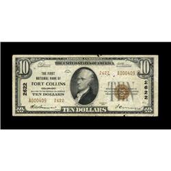 Fort Collins, CO - $10 1929 Ty. 2 The First NB Ch. # 26 