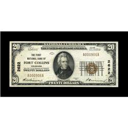 Fort Collins, CO - $20 1929 Ty. 1 The First NB Ch. # 26 