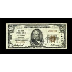 Pueblo, CO - $50 1929 Ty. 1 The First NB Ch. # 1833A ni 