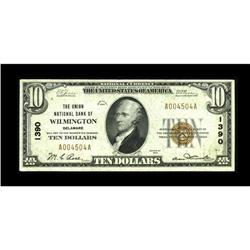 Wilmington, DE - $10 1929 Ty. 1 The Union NB Ch. # 1390 