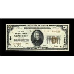 Wilmington, DE - $20 1929 Ty. 2 The Union NB Ch. # 1390 