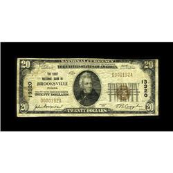 Brooksville, FL - $20 1929 Ty. 1 The First NB Ch. # 133 