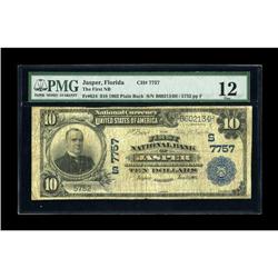 Jasper, FL - $10 1902 Plain Back Fr. 624 The First NB C 