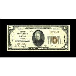 Miami, FL - $20 1929 Ty. 1 The First NB Ch. # 6370The R 