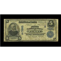 Perry, FL - $5 1902 Plain Back Fr. 599 The First NB Ch. 