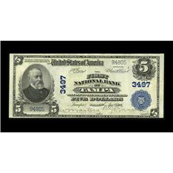 Tampa, FL - $5 1902 Plain Back Fr. 599 The First NB Ch. 