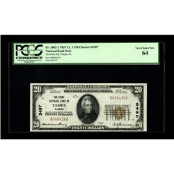 Tampa, FL - $20 1929 Ty. 1 The First NB Ch. # 3497This 