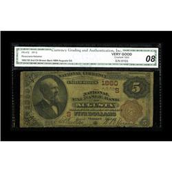 Augusta, GA - $5 1882 Brown Back Fr. 472 The National E 