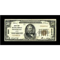 Honolulu, HI - $50 1929 Ty. 1 The First NB of Hawaii Ch 